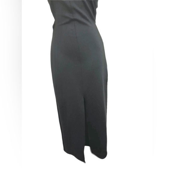 Zara black scuba fit twisted back cutout front slit sleeveless dress size XS new - Picture 16 of 16